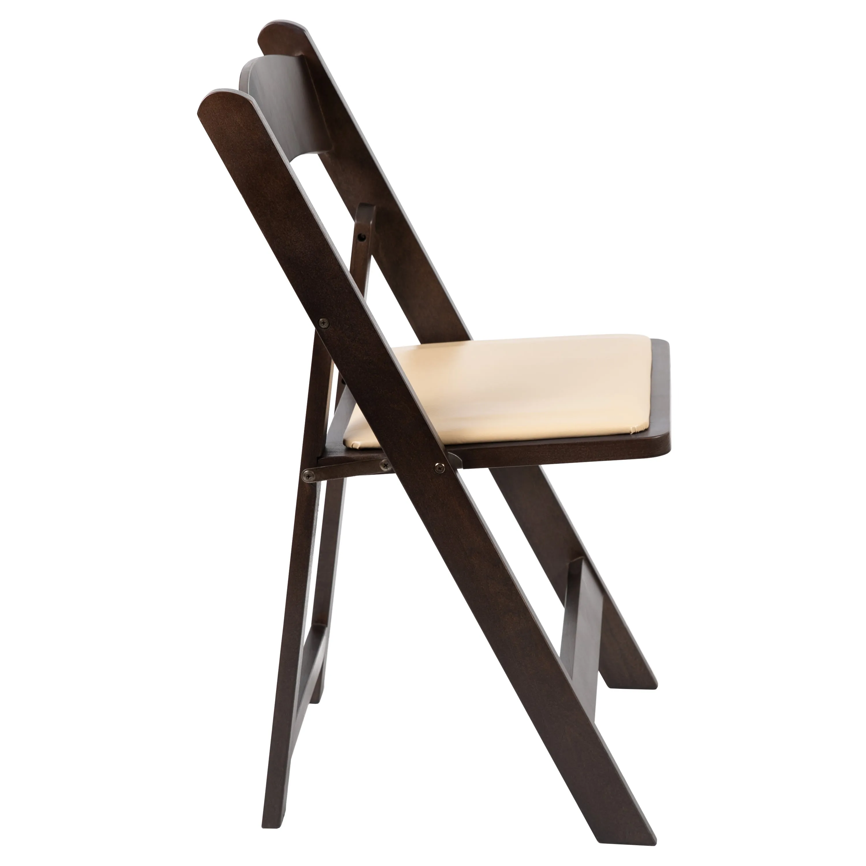 HERCULES Series Wood Folding Chair with Vinyl Padded Seat