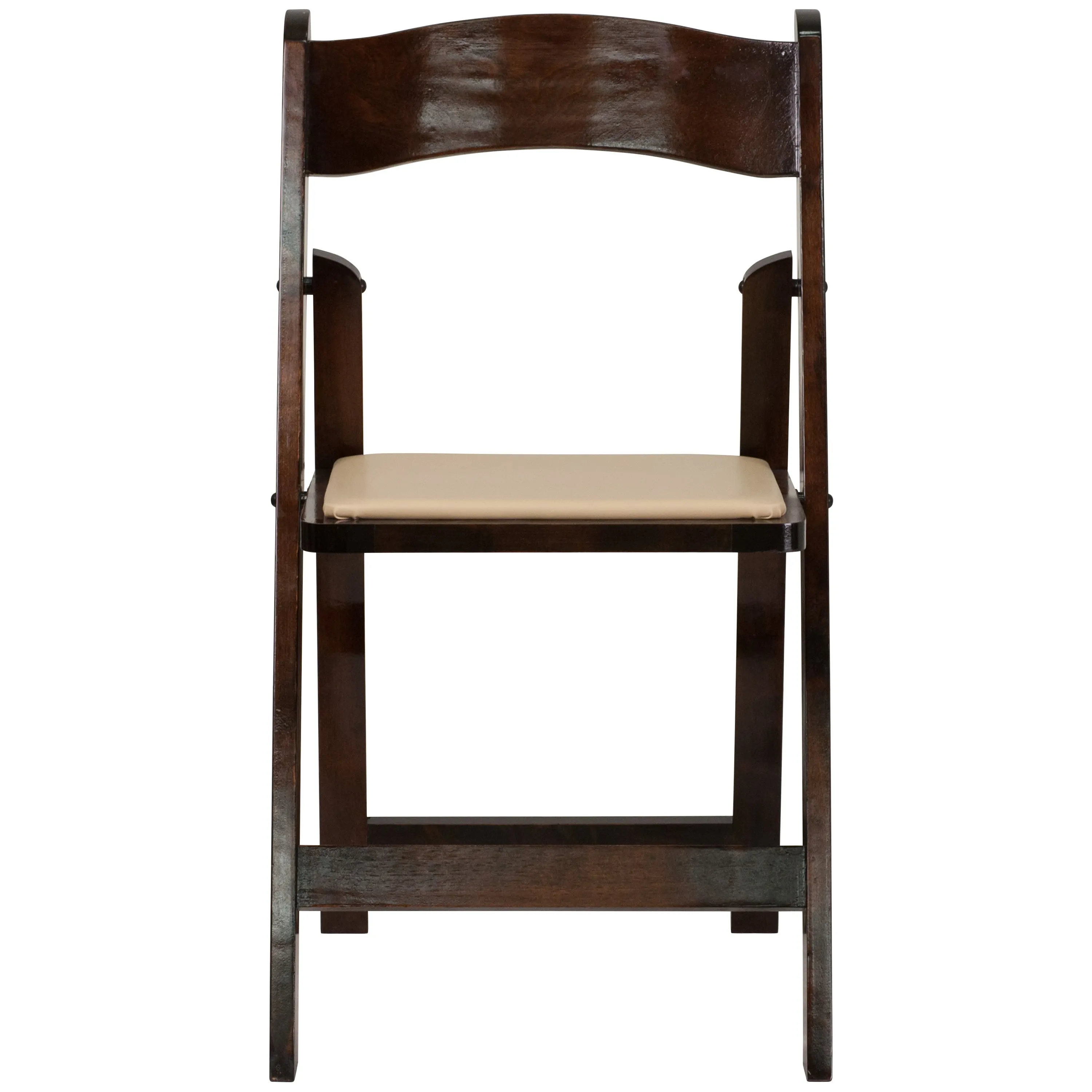 HERCULES Series Wood Folding Chair with Vinyl Padded Seat