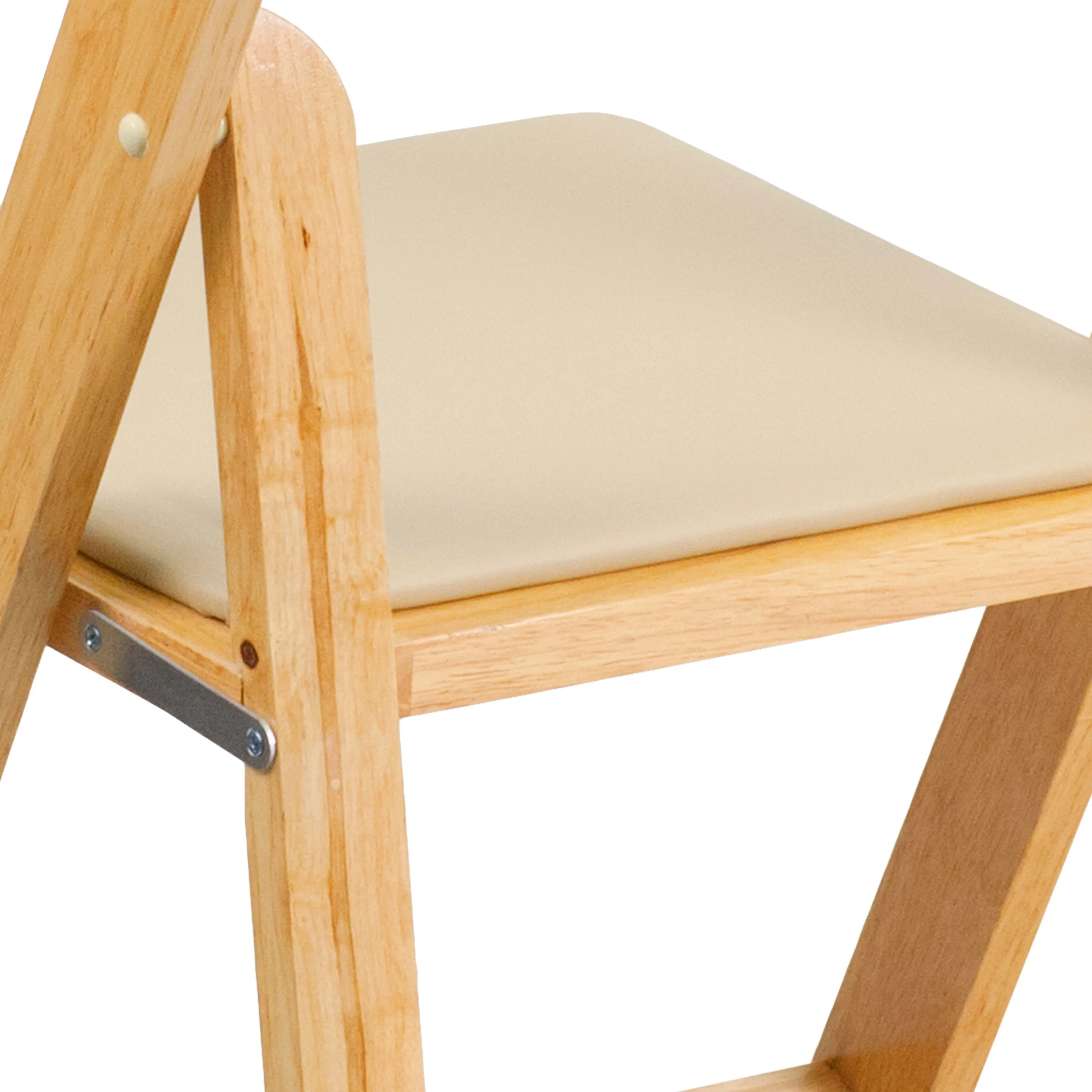 HERCULES Series Wood Folding Chair with Vinyl Padded Seat