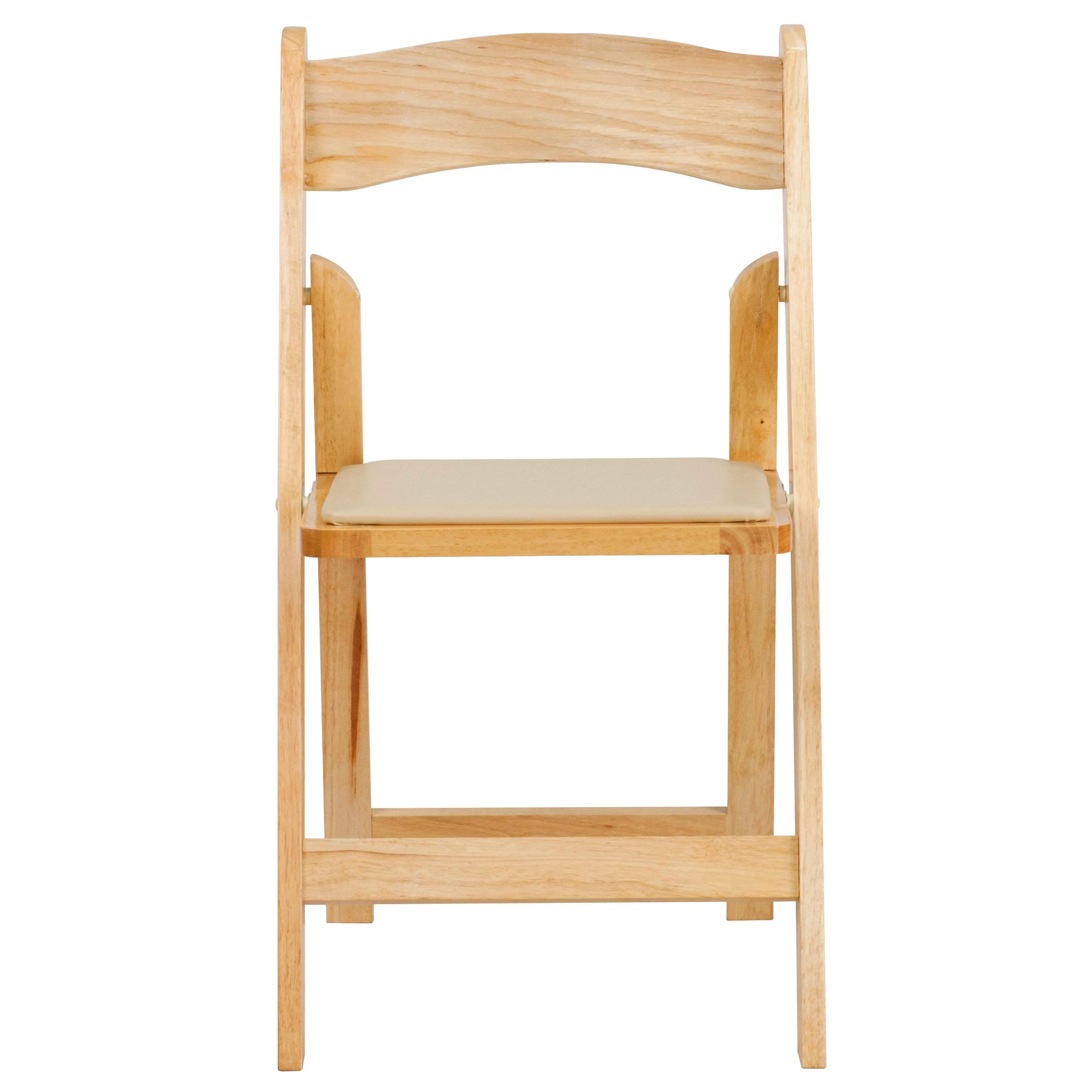 HERCULES Series Wood Folding Chair with Vinyl Padded Seat