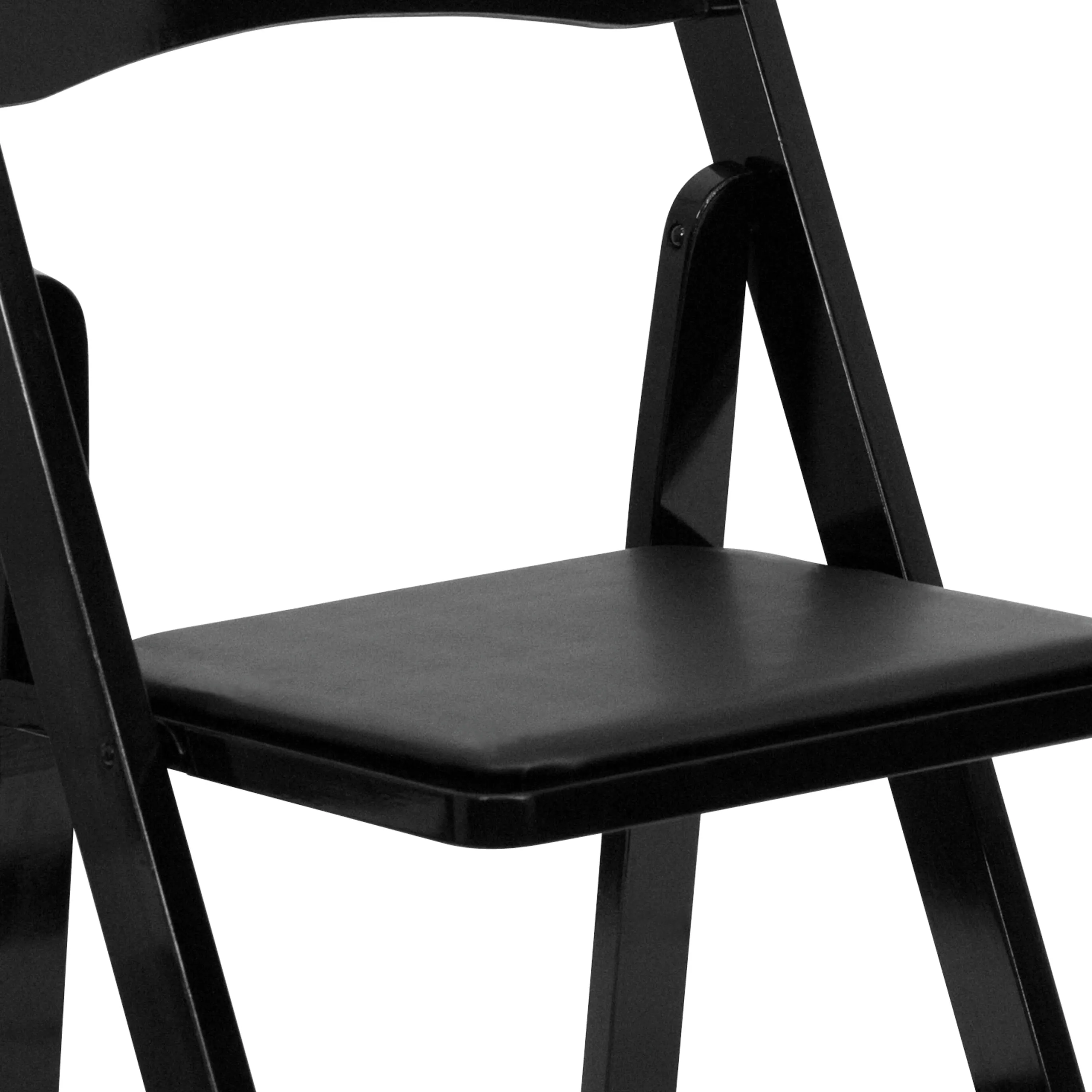 HERCULES Series Wood Folding Chair with Vinyl Padded Seat