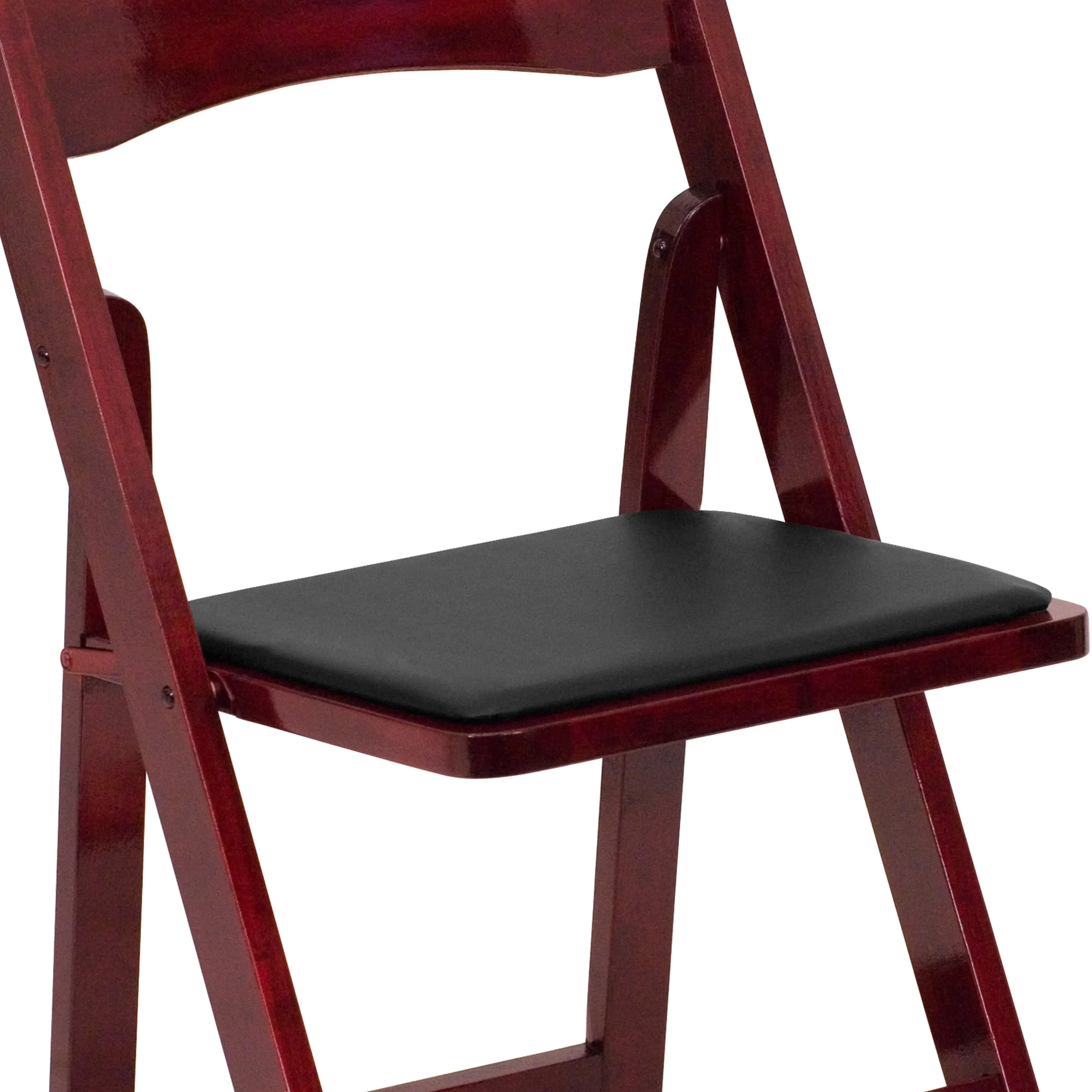 HERCULES Series Wood Folding Chair with Vinyl Padded Seat