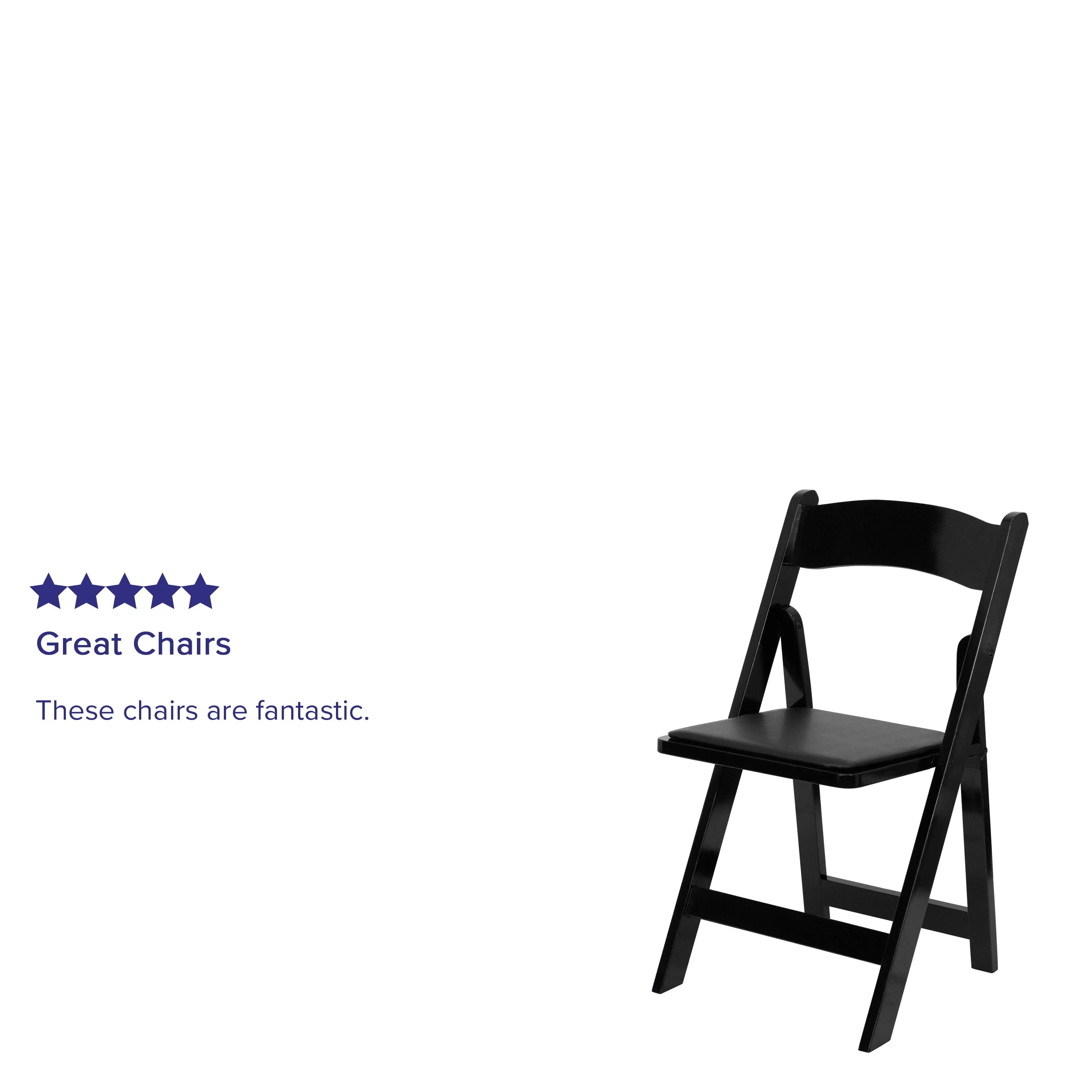 HERCULES Series Wood Folding Chair with Vinyl Padded Seat