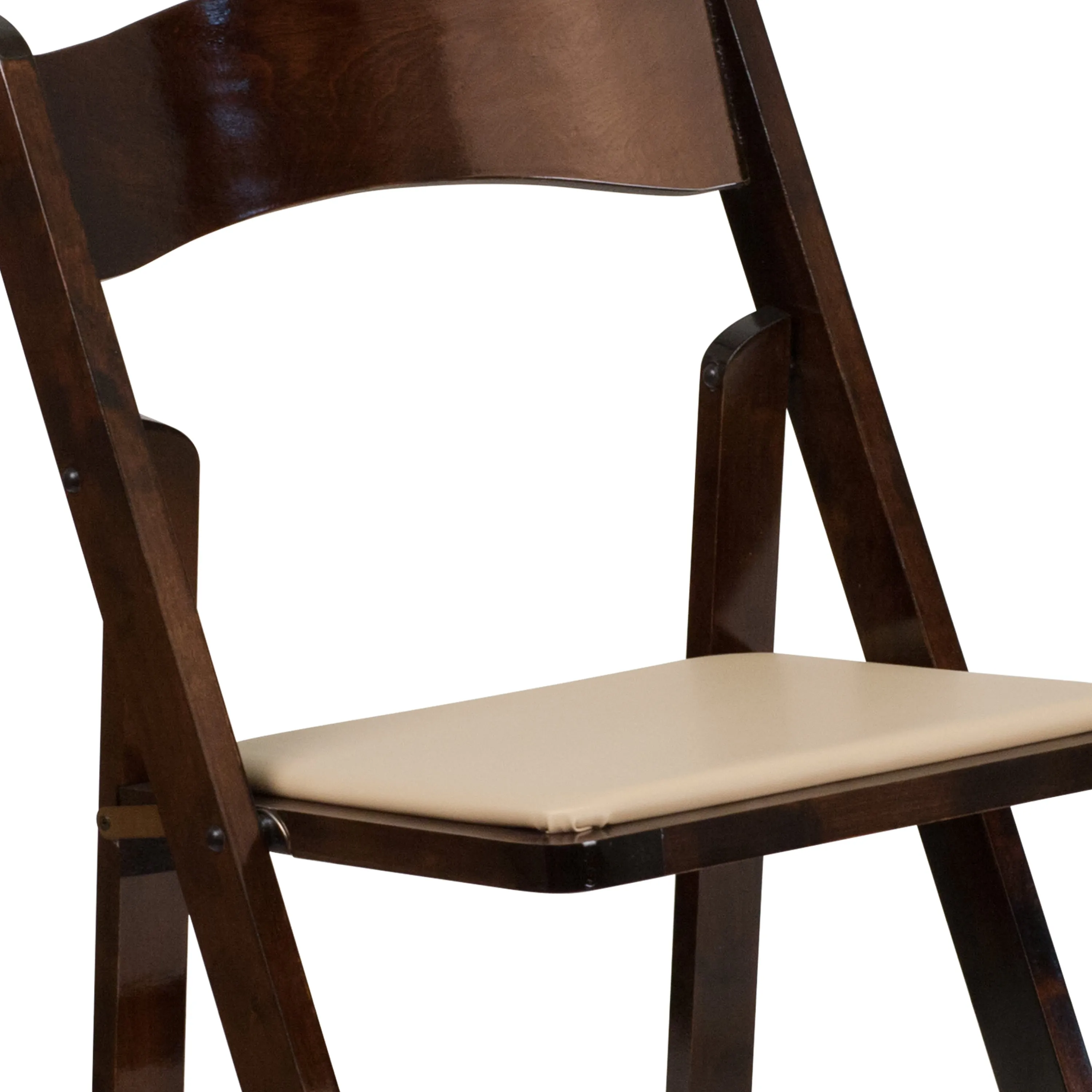 HERCULES Series Wood Folding Chair with Vinyl Padded Seat