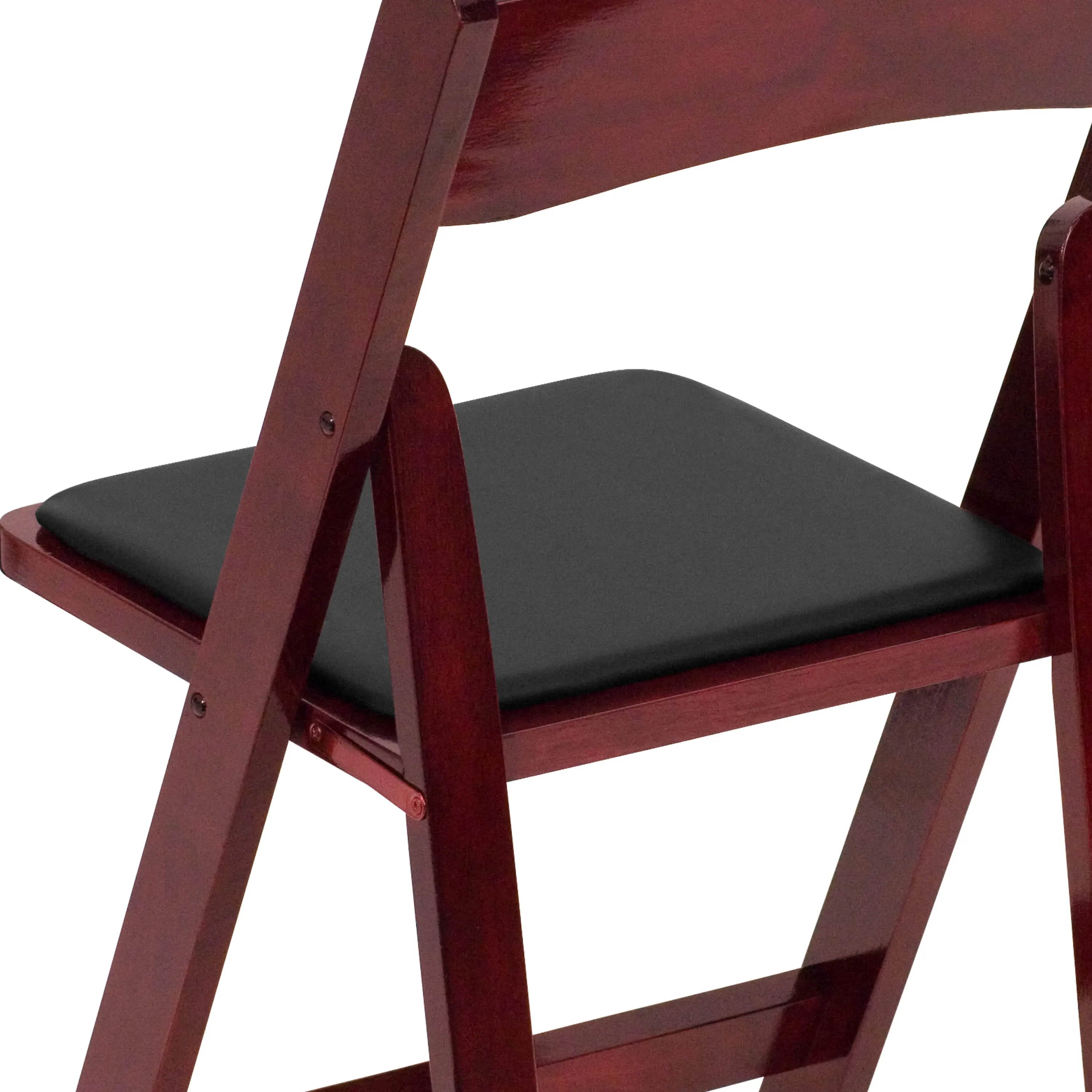 HERCULES Series Wood Folding Chair with Vinyl Padded Seat
