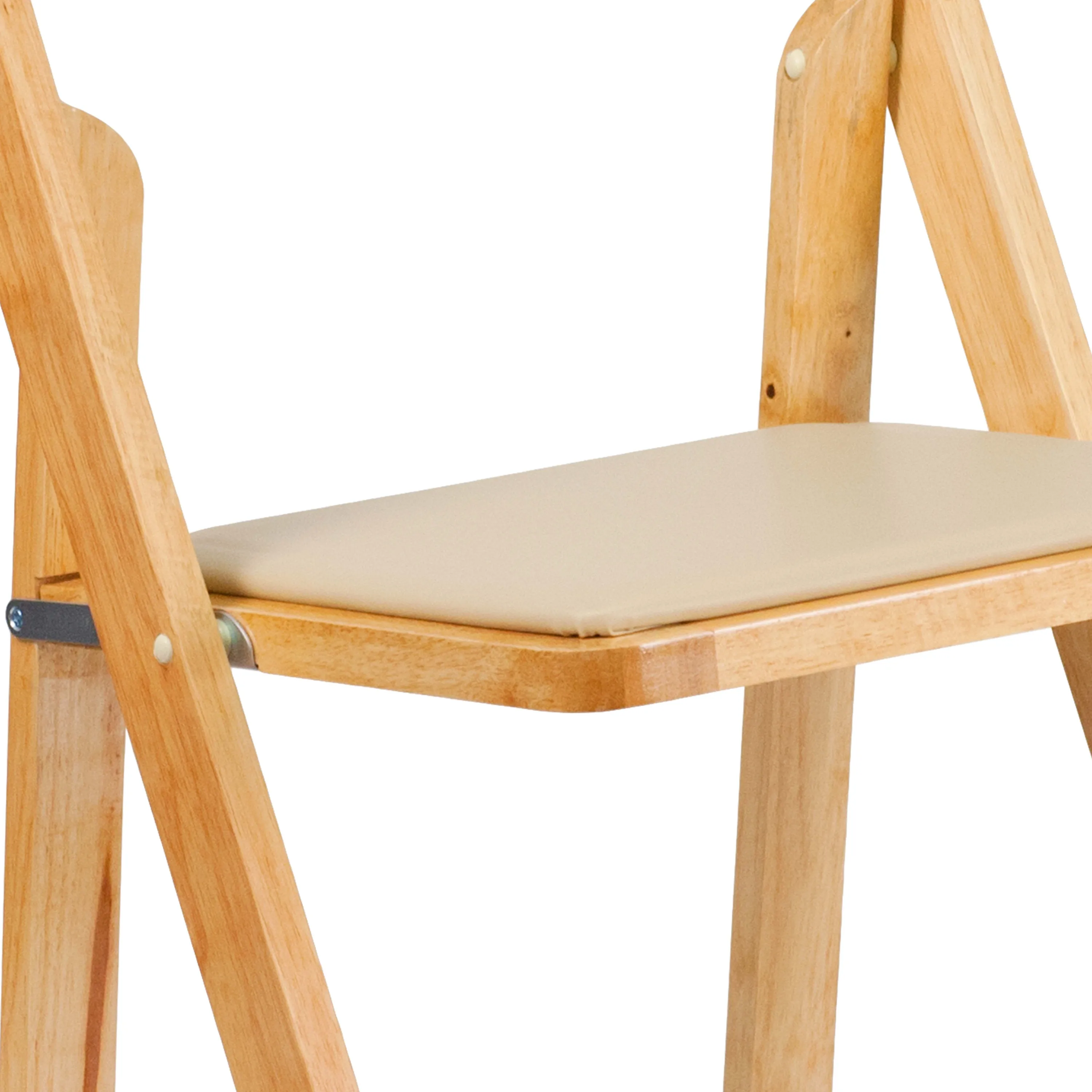 HERCULES Series Wood Folding Chair with Vinyl Padded Seat