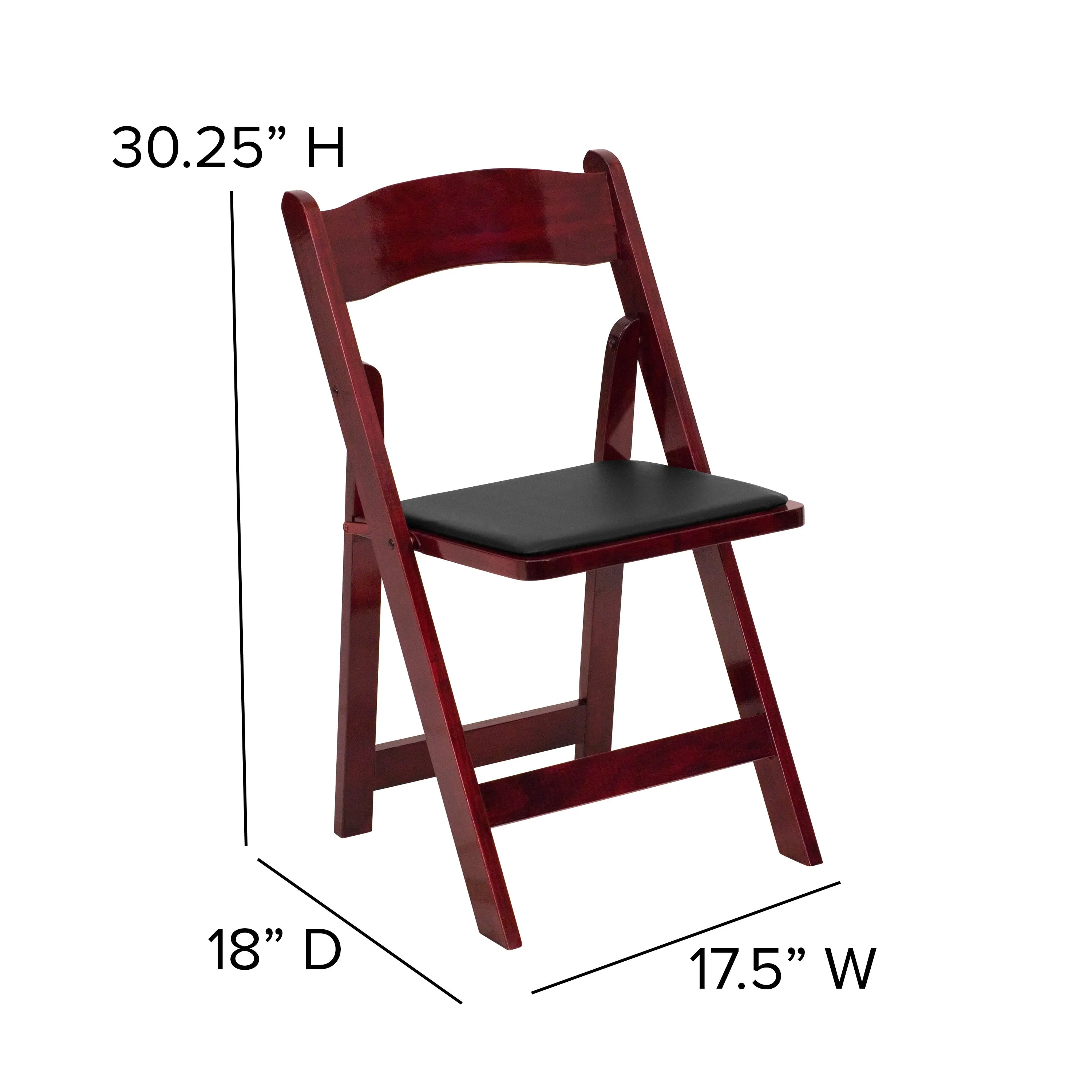HERCULES Series Wood Folding Chair with Vinyl Padded Seat