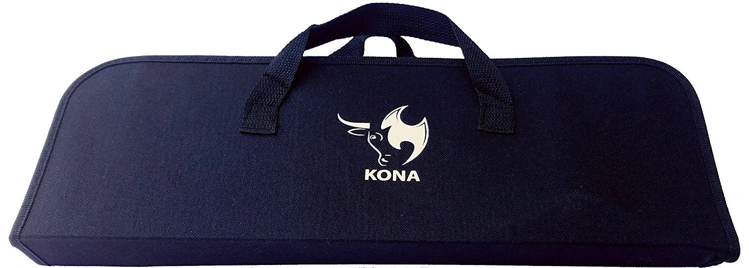 Kona Best Grill Set - BBQ Gift Grill Tools Set - Long 18&quot; Grill Accessories, Spatula, Tongs, Fork, Knife ~ Bottle Opener Handles and Case Included