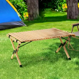 Lightweight Foldable Wooden Picnic Table - Gardeon 90CM
