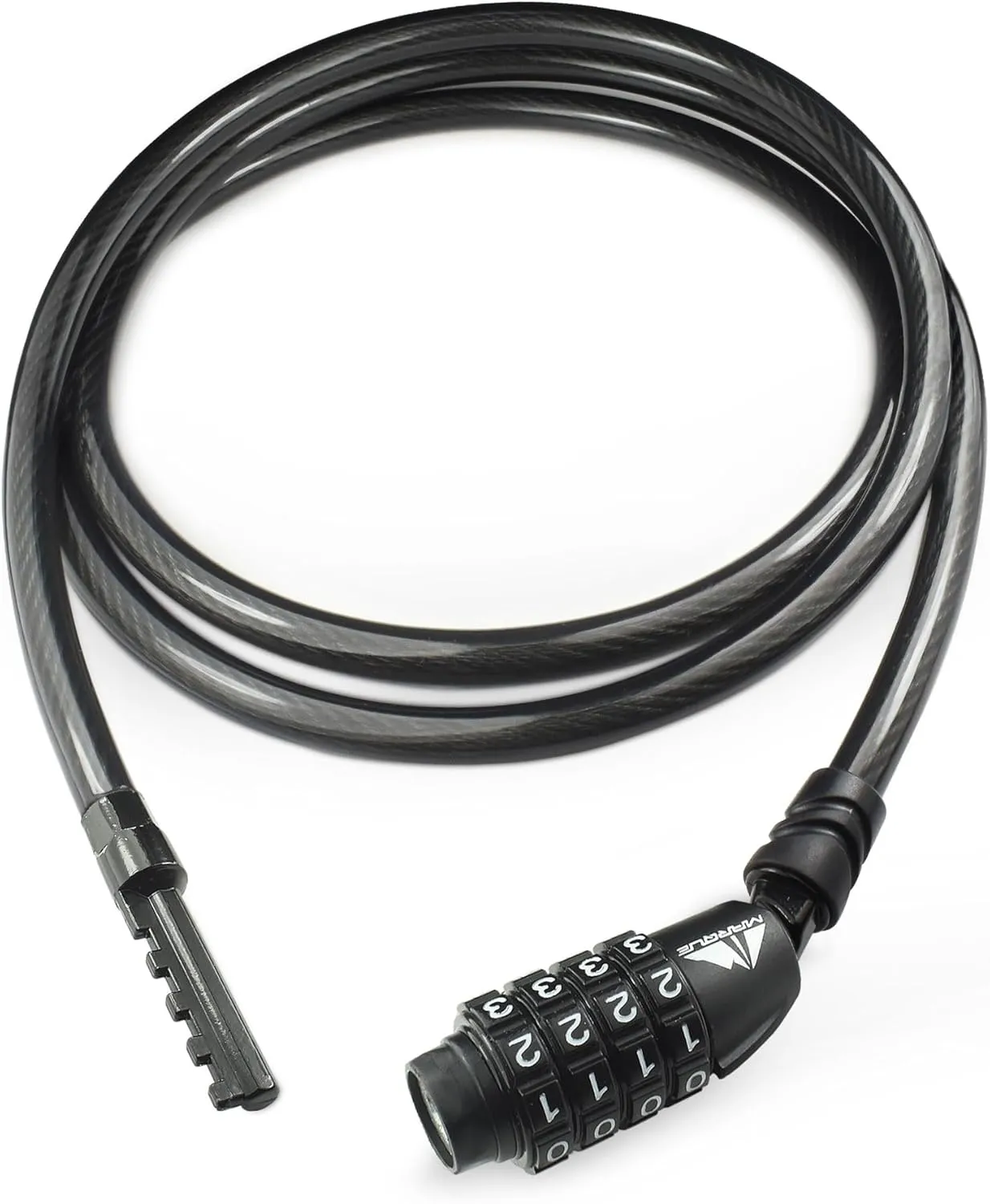 MARQUE Straight Combination Bike Lock Cable - 3/8 inch (5FT, 10FT, 15FT, 25FT) Resettable Combination Lock, Anti-Theft Security Cable for Bicycles, Kayaks, Paddle Boards and Outdoor Gear (05 FT)