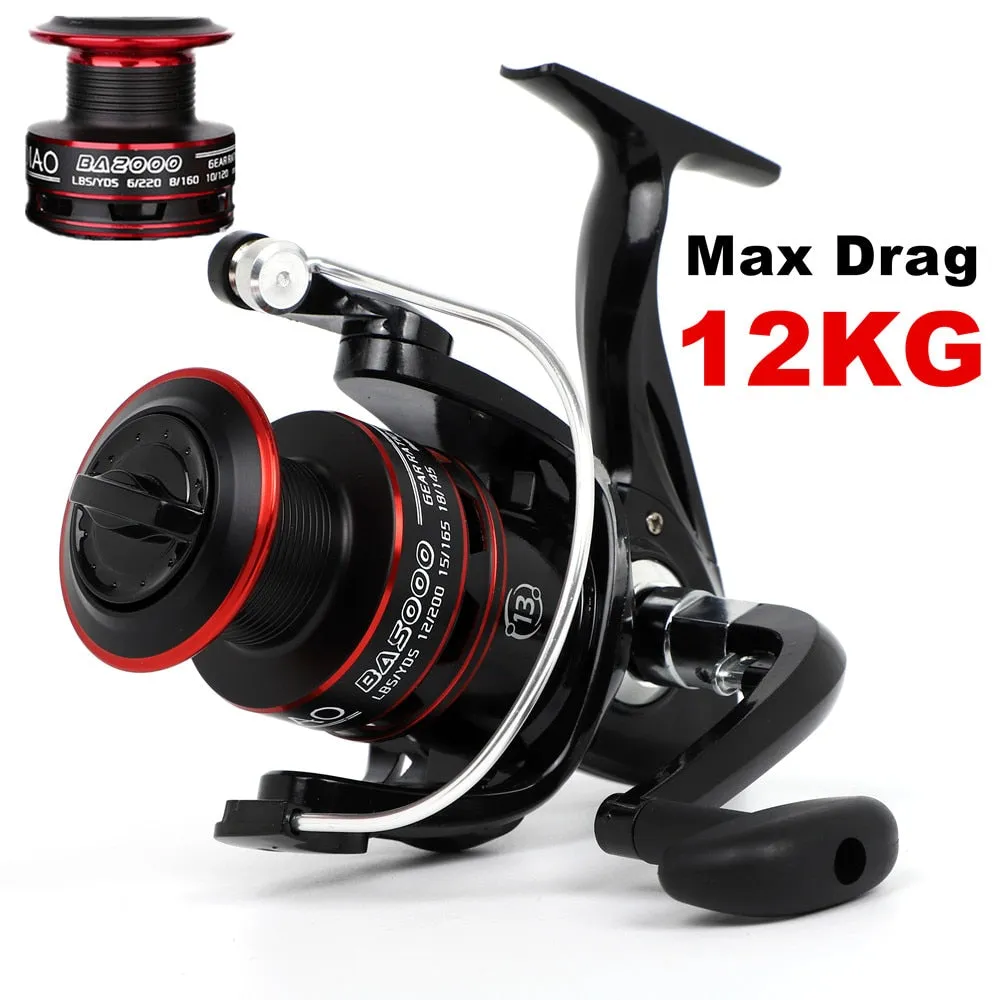 Metal Spool Fishing Reels Spinning 8-12kg Max Drag 5.2:1 High Speed Carp Spinning Reels Saltwater Reel Fishing Accessories