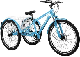 NAIZEA Adult Mountain Tricycle, 7 Speed Three Wheel Cruiser Bike, 27.5 Inch Adults Trikes with Shopping Basket, Exercise Men's Women's Tricycles, Multiple Colors