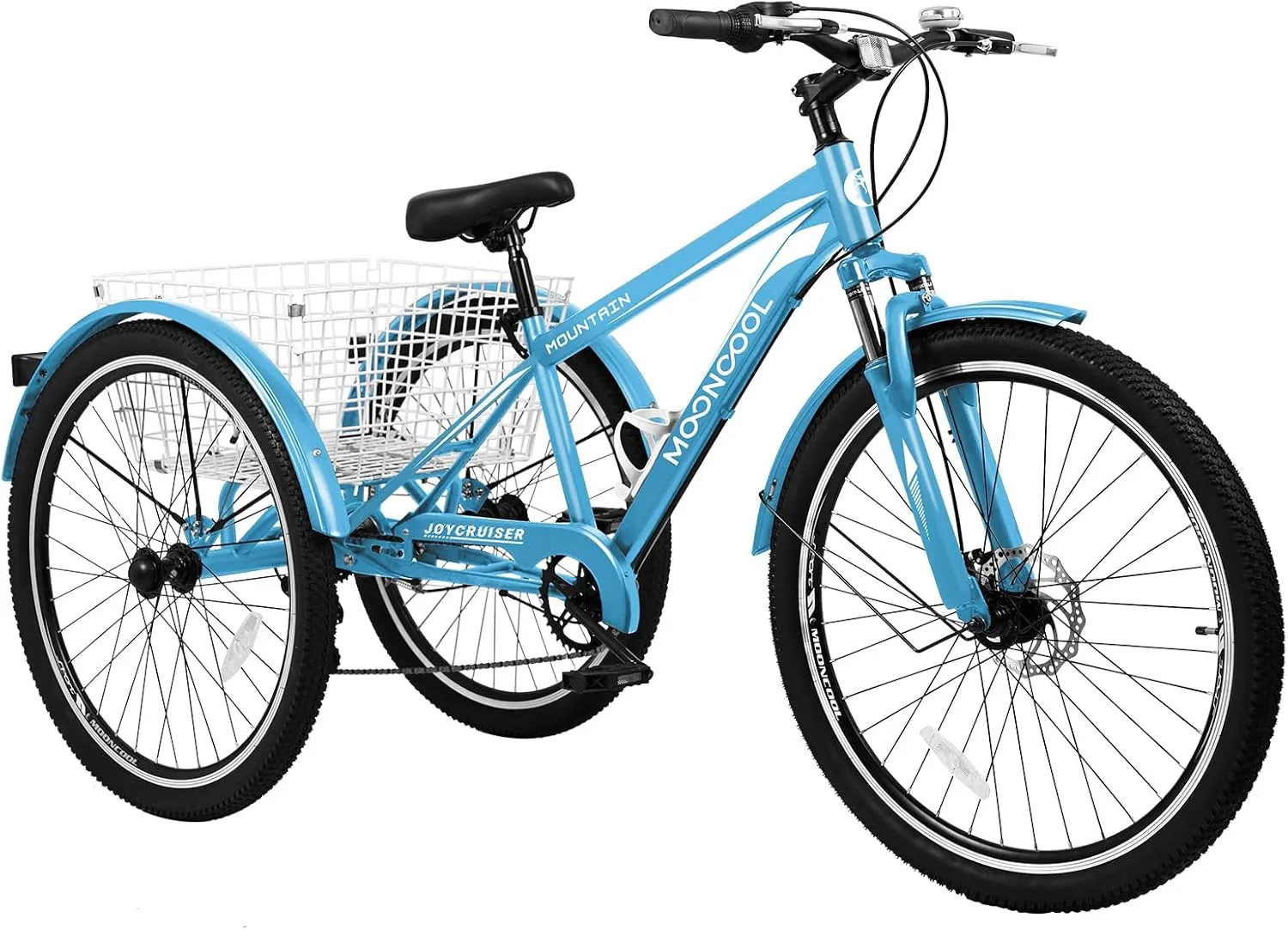 NAIZEA Adult Mountain Tricycle, 7 Speed Three Wheel Cruiser Bike, 27.5 Inch Adults Trikes with Shopping Basket, Exercise Men's Women's Tricycles, Multiple Colors