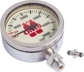 OMS SPG 2.5 in (63 mm), mineral glass, nickel finishing, "OMS" 0-5500 PSI Chrome