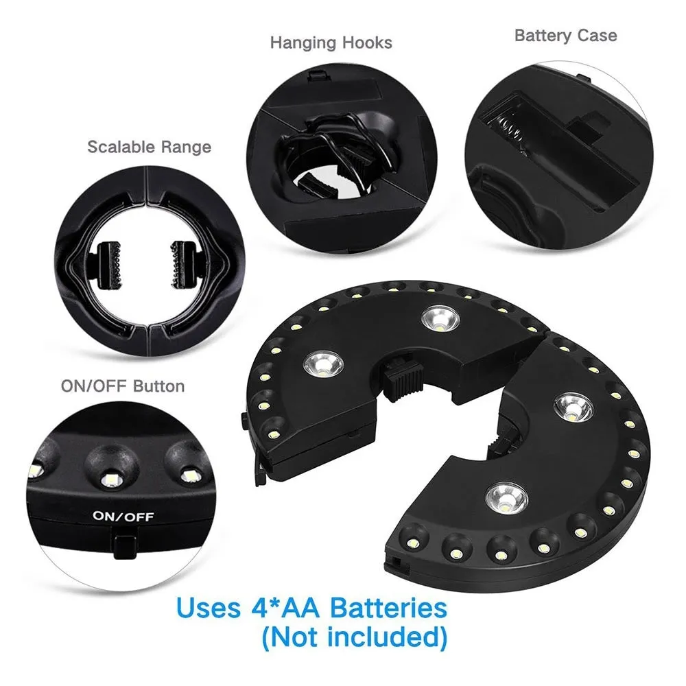 Patio Umbrella Light - 28 LED Lights - Cordless