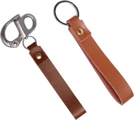 Quick Release Clip Shackle for SCBA Mask - Firefighter Accessories Tools with Leather Handle, Marine Grade 316 Stainless Steel Snap Shackle for Rigging, Sailing, Boat & Emergency Lanyards