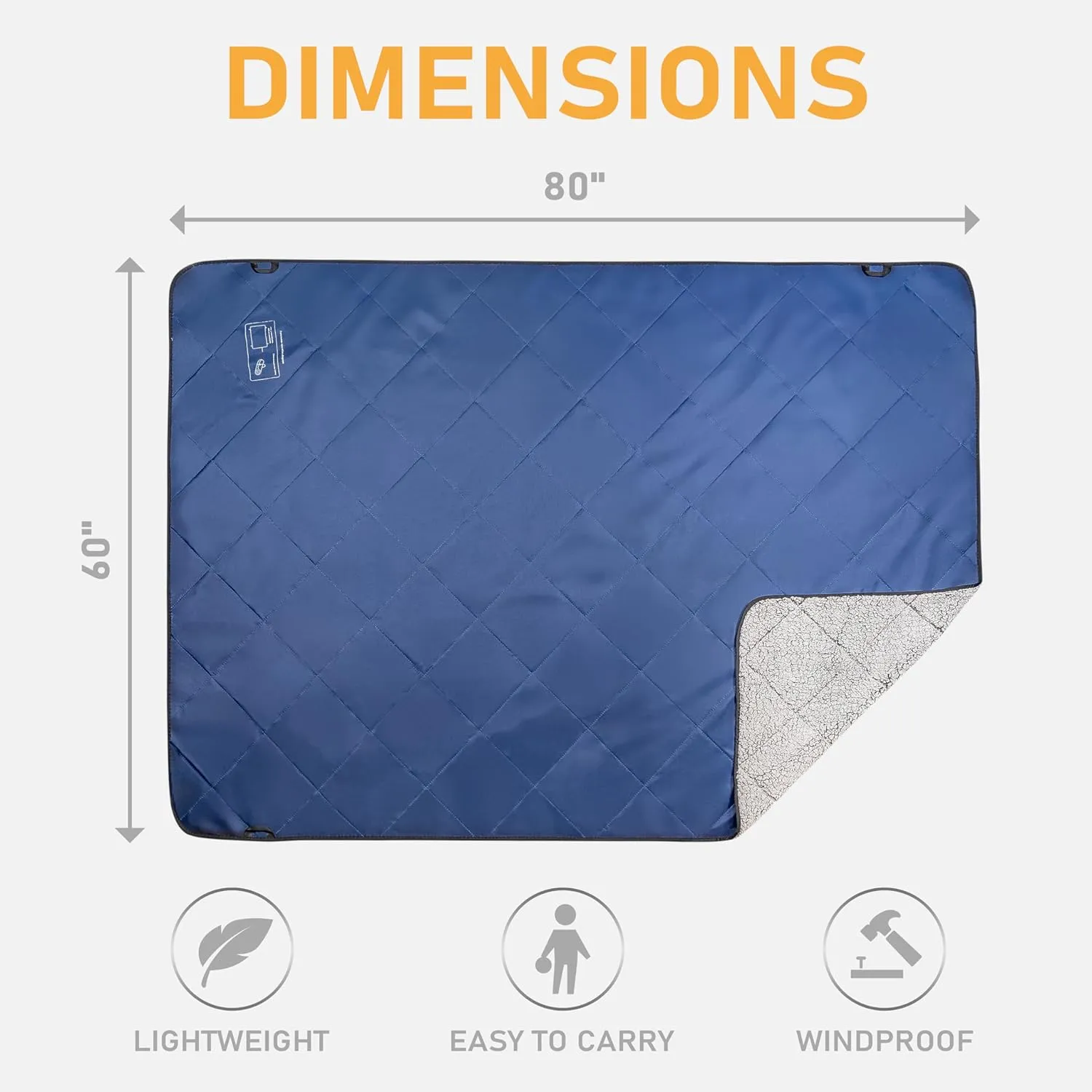Solaris Waterproof Sherpa Outdoor Blanket, 60 x 80 Insulated Oxford, Packable for Stadium Camping & Cold Weather, Ideal for Soccer Moms, Pets, Picnics, Concerts