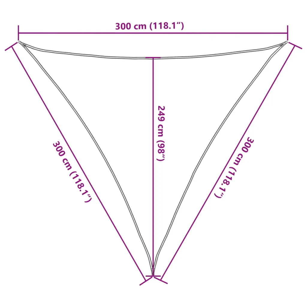 Sun Shade Sail Light Grey 3x3x3 m 100% Polyester Oxford