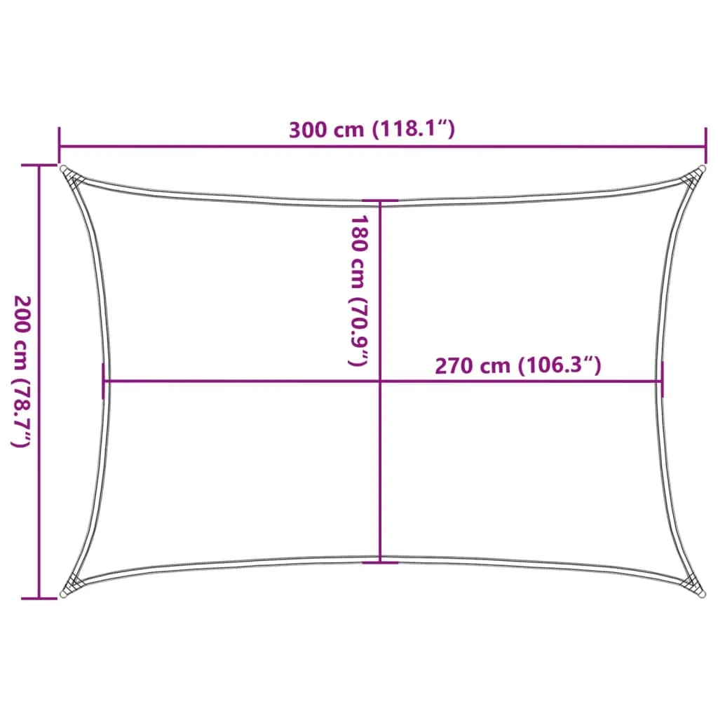 Sunshade Sail 160 g/m² Anthracite 2x3 m HDPE