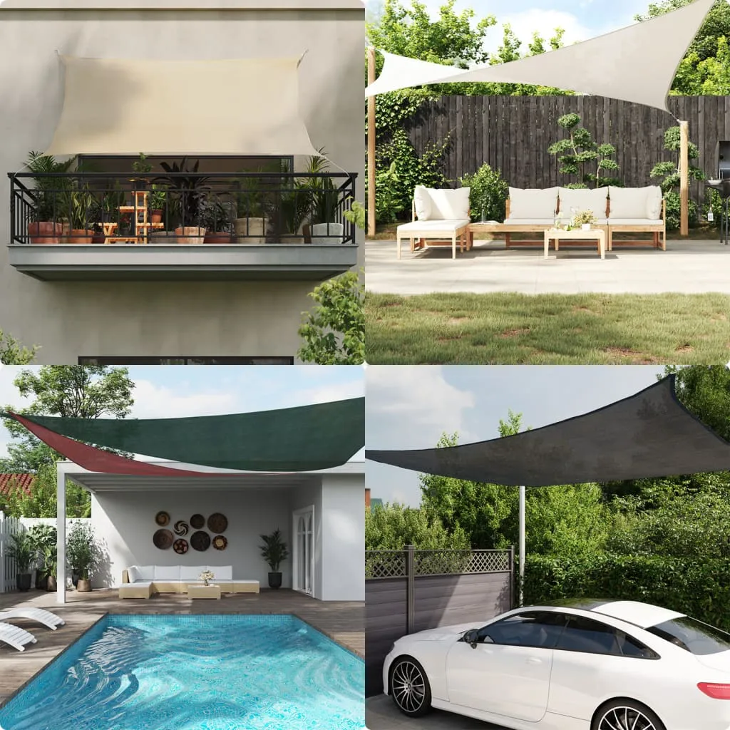 Sunshade Sail 160 g/m² Anthracite 2x3 m HDPE