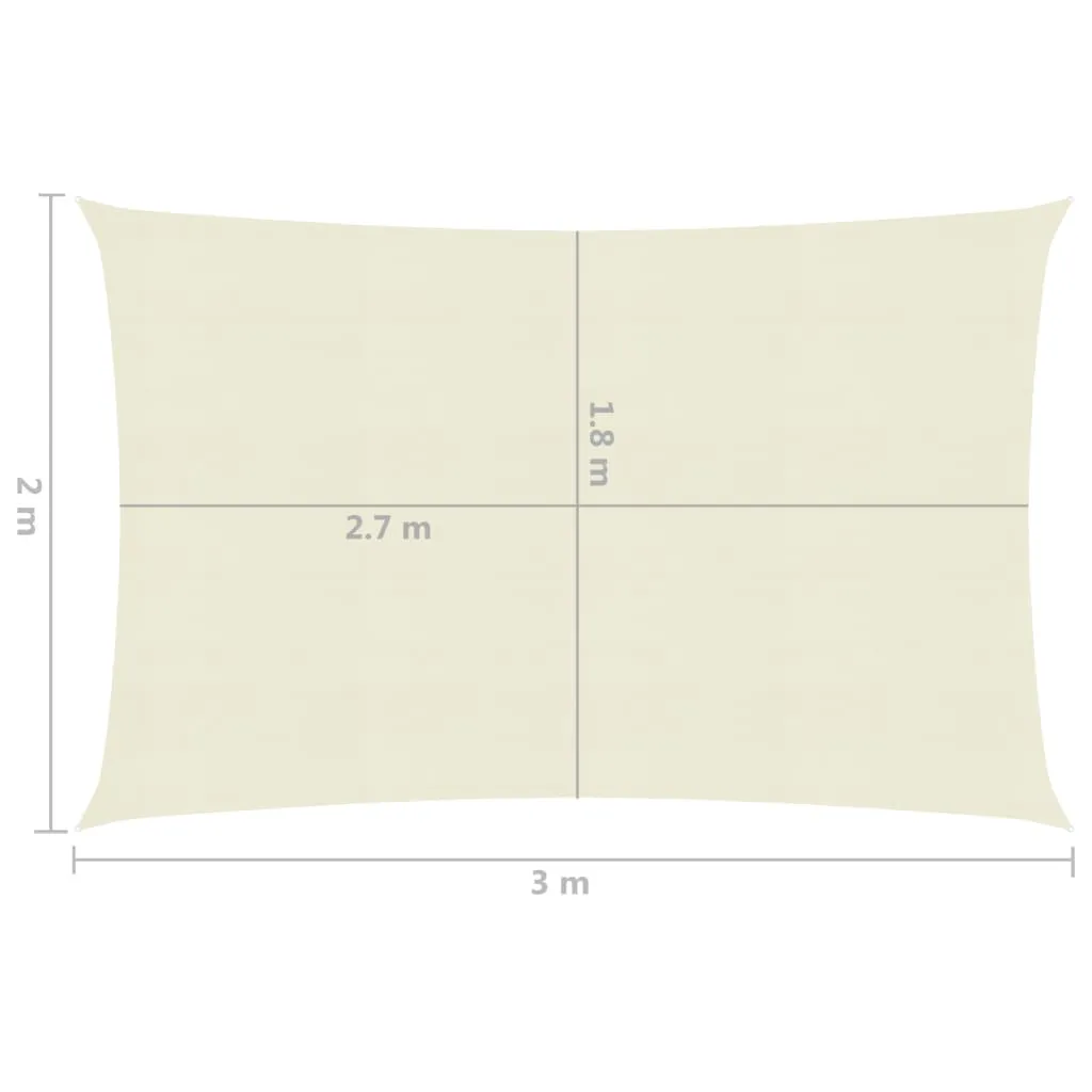 Sunshade Sail 160 g/m² Cream 2x3 m HDPE