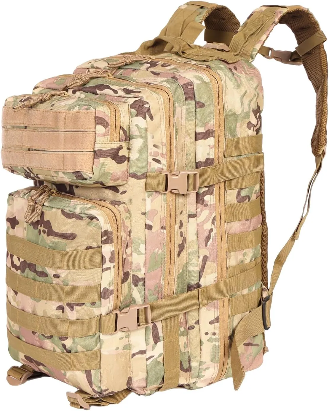 Tactical Backpack Military Hunting Gym Hiking Rucking Backpack with Weights Survival Rucksack Tool Motorcycle Accessories Fishing Camping Range Bag 50L for Men (CP)