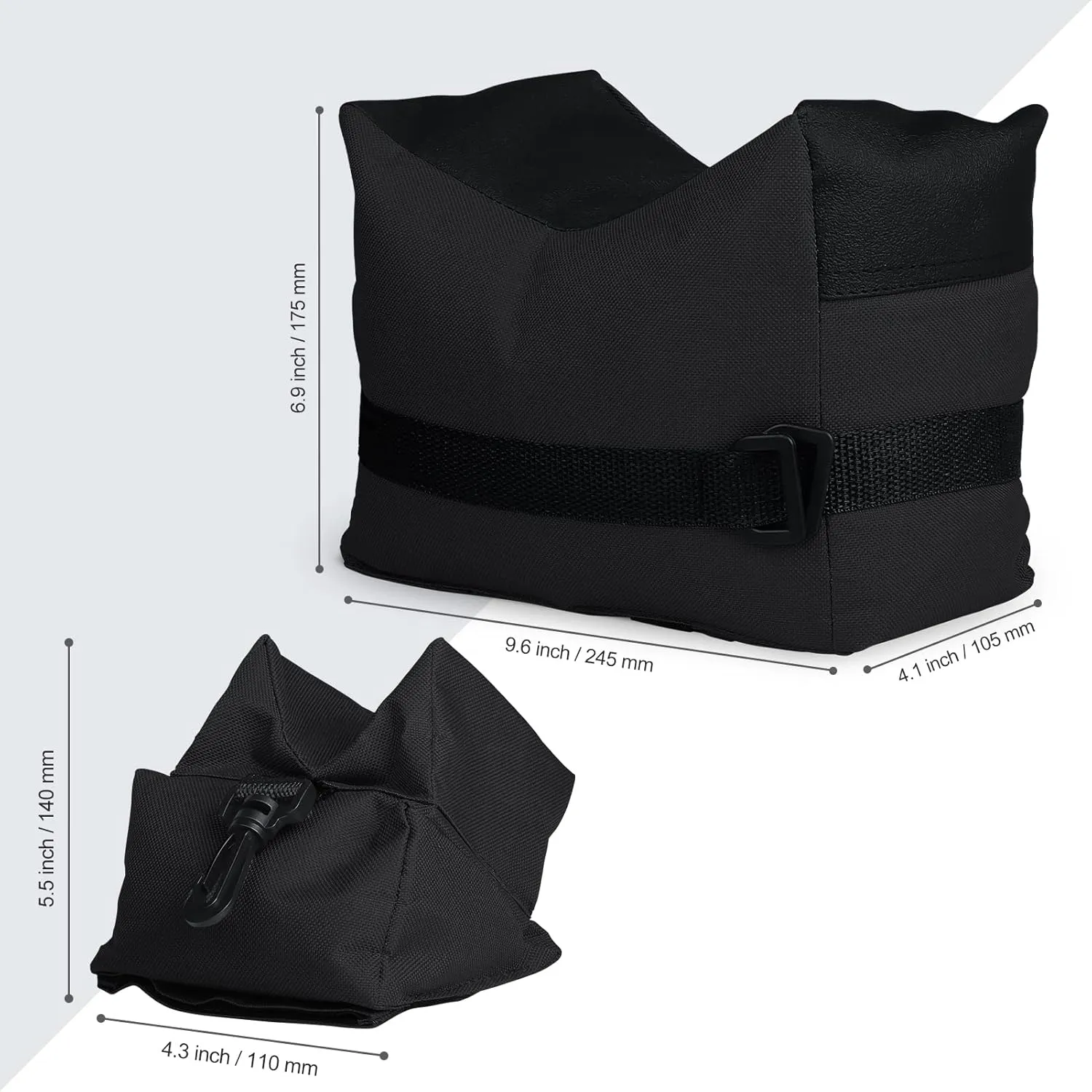 Twod Outdoor Shooting Rest Bags - Target Sports Bench Rest with Front & Rear Support SandBag Stand Holders for Gun Rifle Shooting Hunting Photography - Unfilled