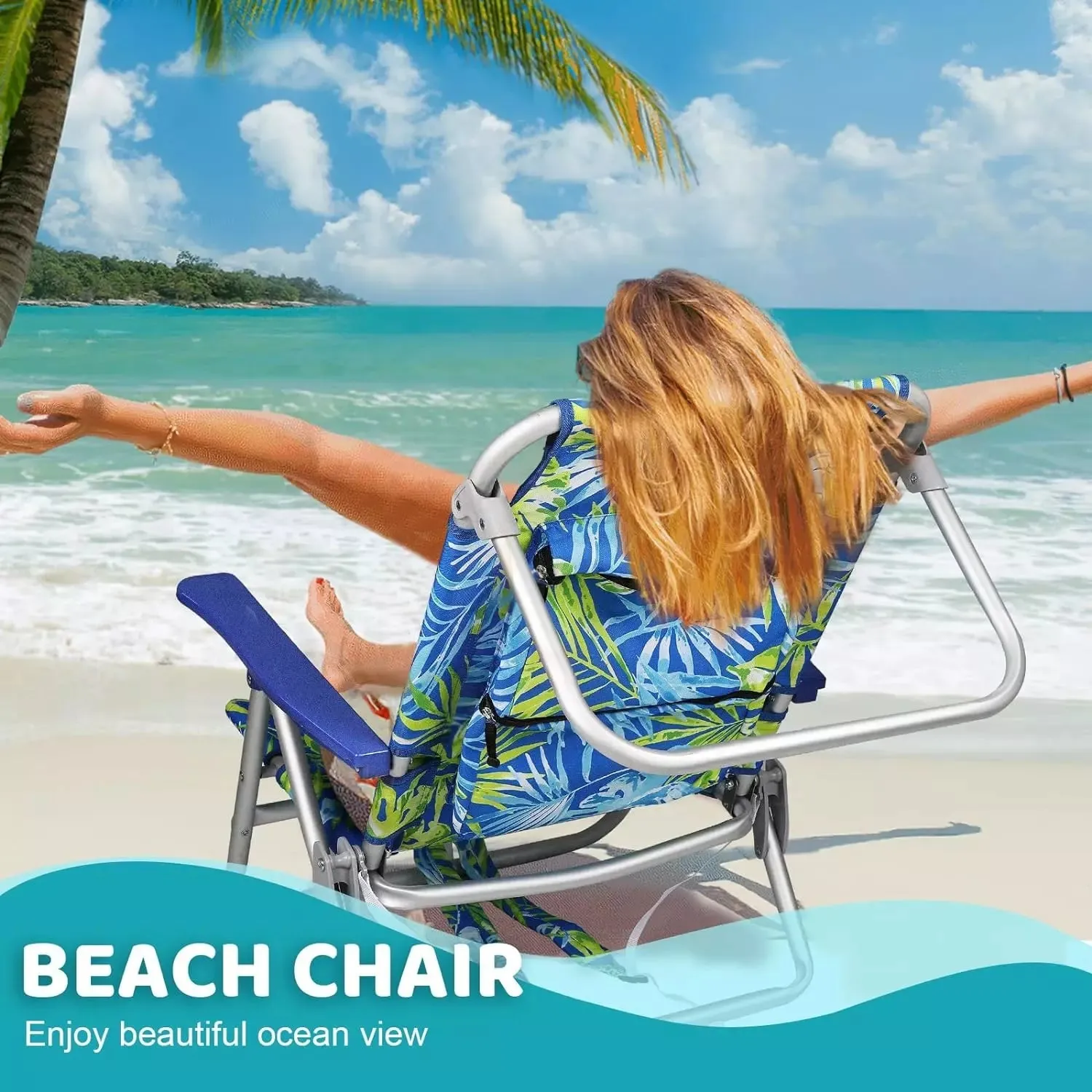 VITESSE Backpack Beach Chairs for Adults,Camping Chairs with Headrest