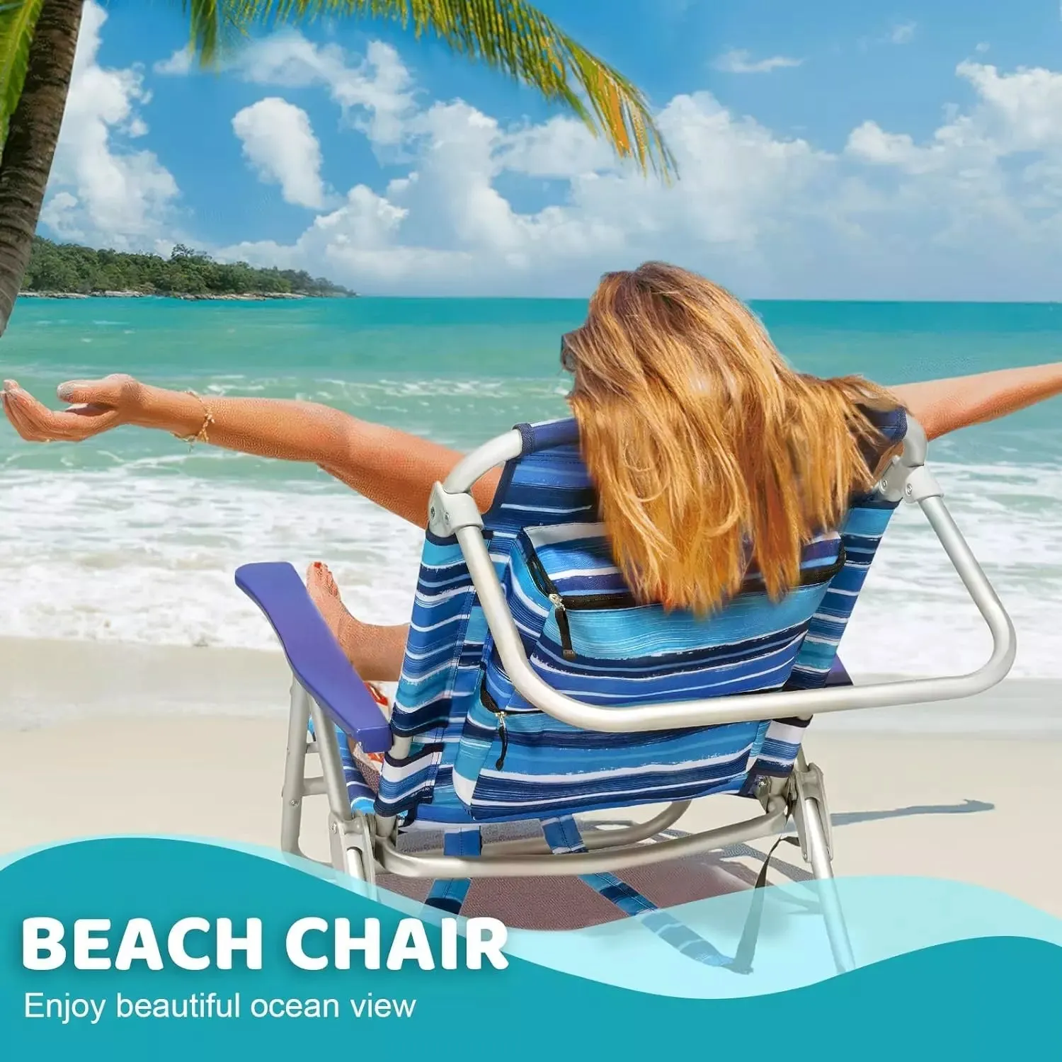 VITESSE Backpack Beach Chairs for Adults,Camping Chairs with Headrest