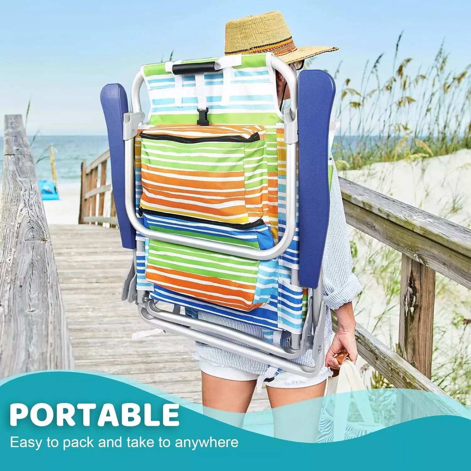 VITESSE Backpack Beach Chairs for Adults,Camping Chairs with Headrest