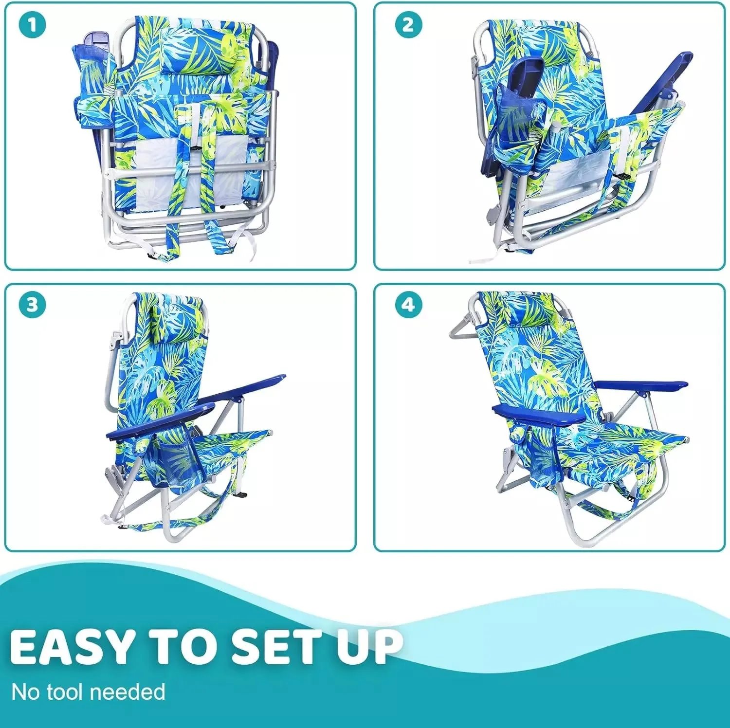 VITESSE Backpack Beach Chairs for Adults,Camping Chairs with Headrest