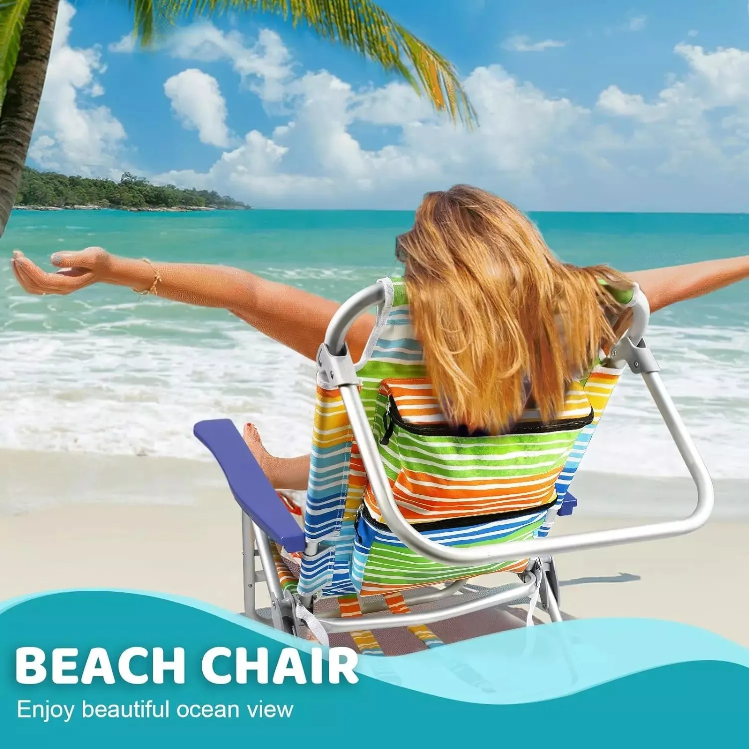 VITESSE Backpack Beach Chairs for Adults,Camping Chairs with Headrest