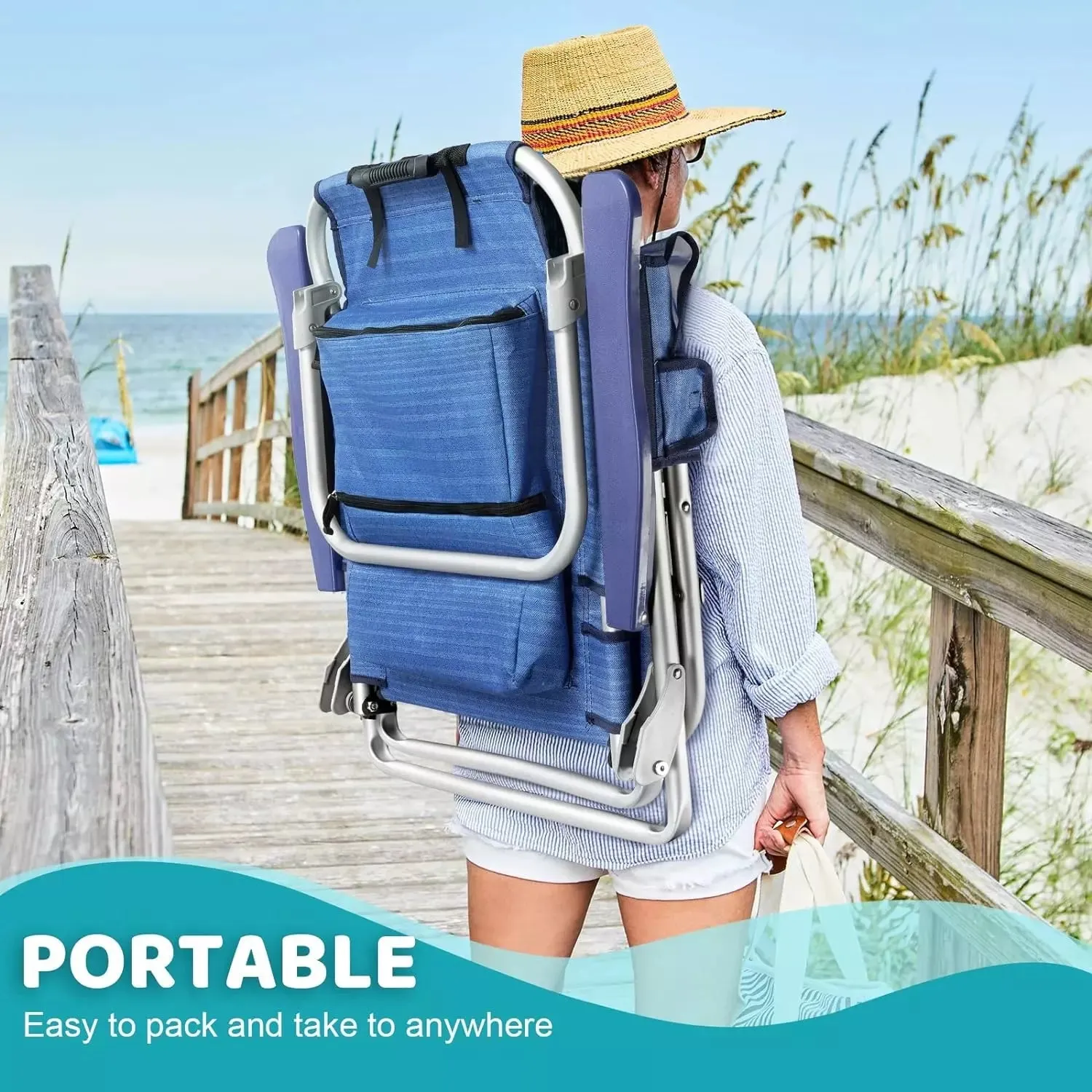 VITESSE Backpack Beach Chairs for Adults,Camping Chairs with Headrest
