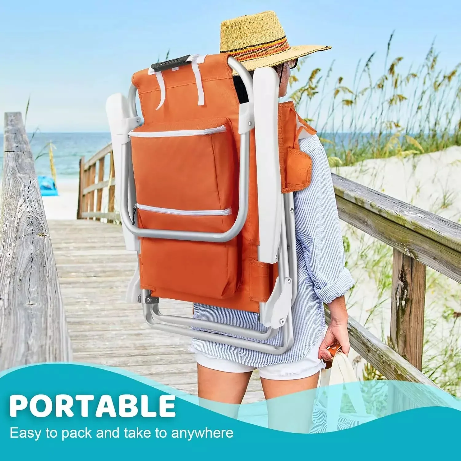 VITESSE Backpack Beach Chairs for Adults,Camping Chairs with Headrest