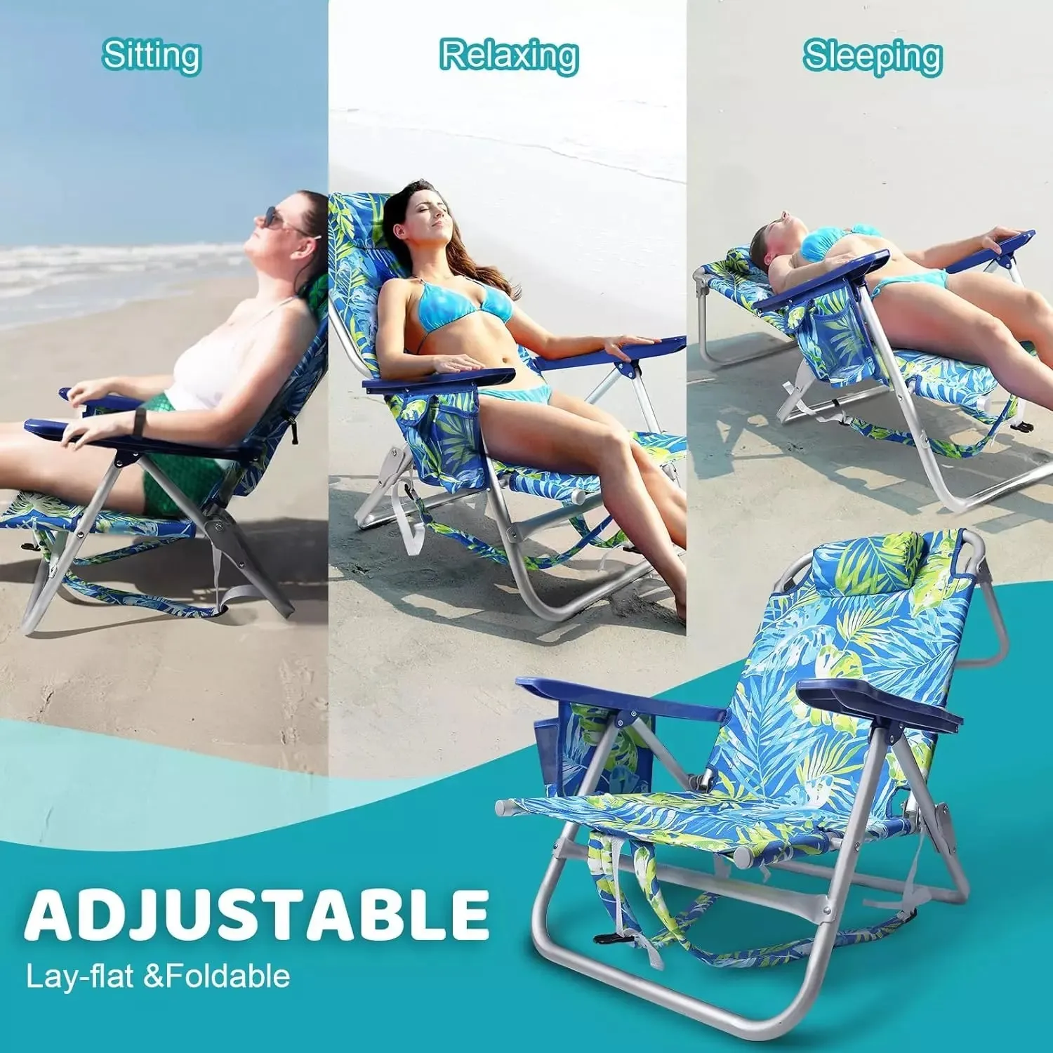 VITESSE Backpack Beach Chairs for Adults,Camping Chairs with Headrest