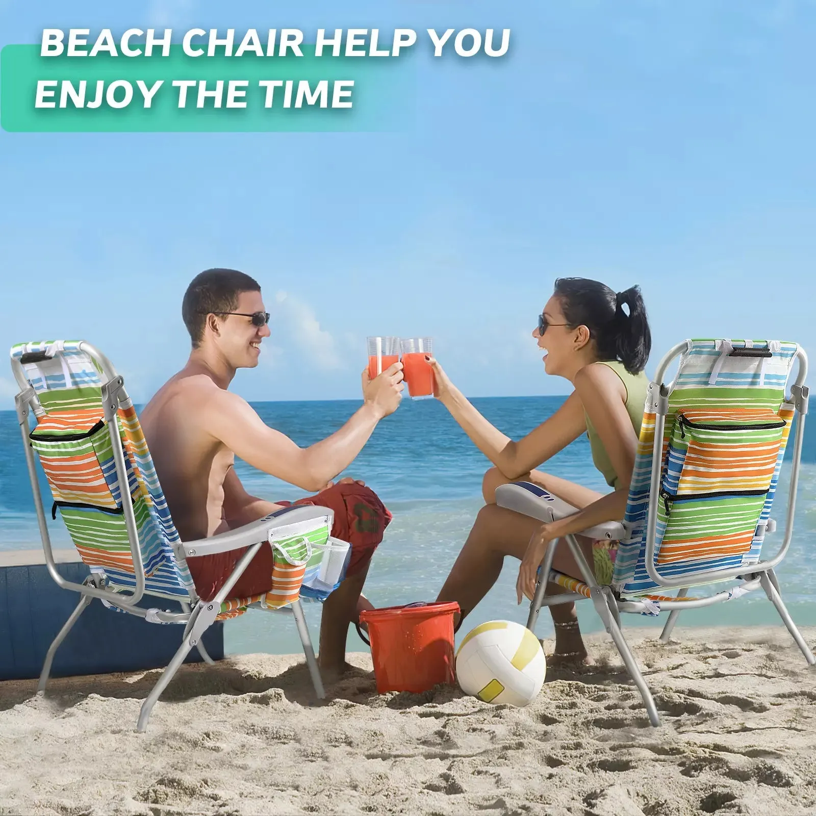 VITESSE Backpack Beach Chairs for Adults,Camping Chairs with Headrest