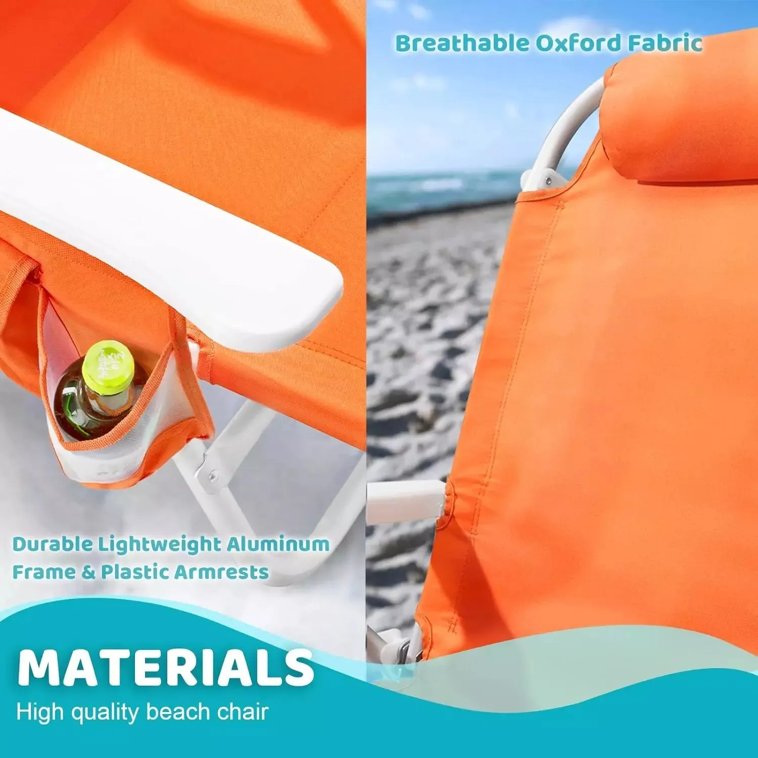 VITESSE Backpack Beach Chairs for Adults,Camping Chairs with Headrest