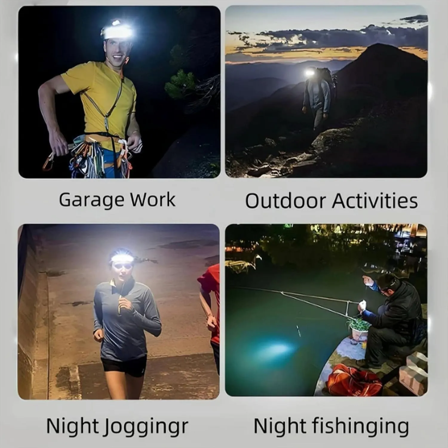 Wavepro 230 Ultra-Light Motion-Sensing Headlamp,Wave Pro 230 Led Headlamp,Led Headlamp Rechargeable Wide Beam Head Lamp,Waterproof Lightweight Hardhat Headlamp for Outdoor (2PCS)